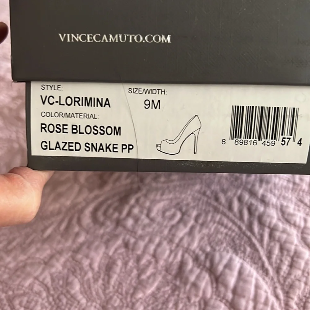 NEW!  Vince Camuto LORIMINA Leather Heels in Rose Blossom - Picture 6 of 6